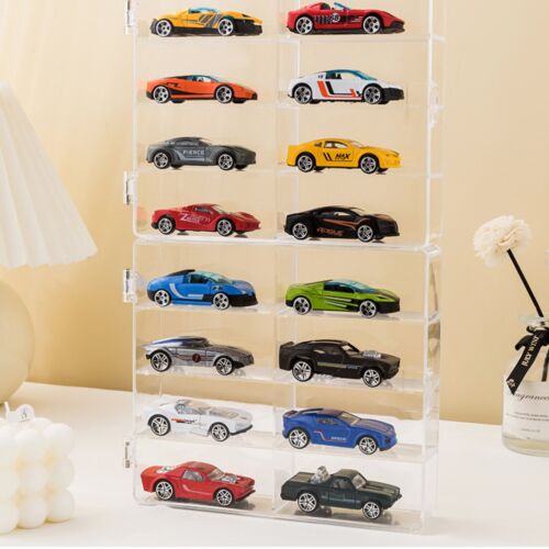 4x Clear Acrylic Display Case with Door for 8 Compartment or 1/64 Scale Toy Car - Picture 8 of 12
