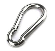 Large Carabiner Clip5-1/2 Inch Heavy Duty Stainless Steel Spring Snap Hook fo...