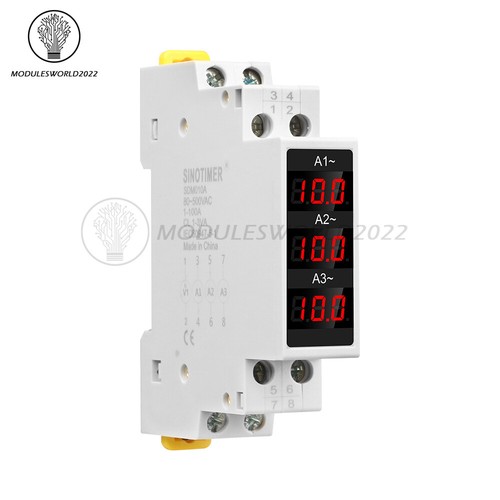 AC 80-500V 100A Amperímetro de Riel DIN Voltímetro Pantalla Digital Voltaje Medidor de Corriente - Imagen 6 de 54