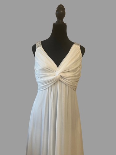 fashion party evening wedding off white long dress plus size 3XL NWT - Picture 4 of 11