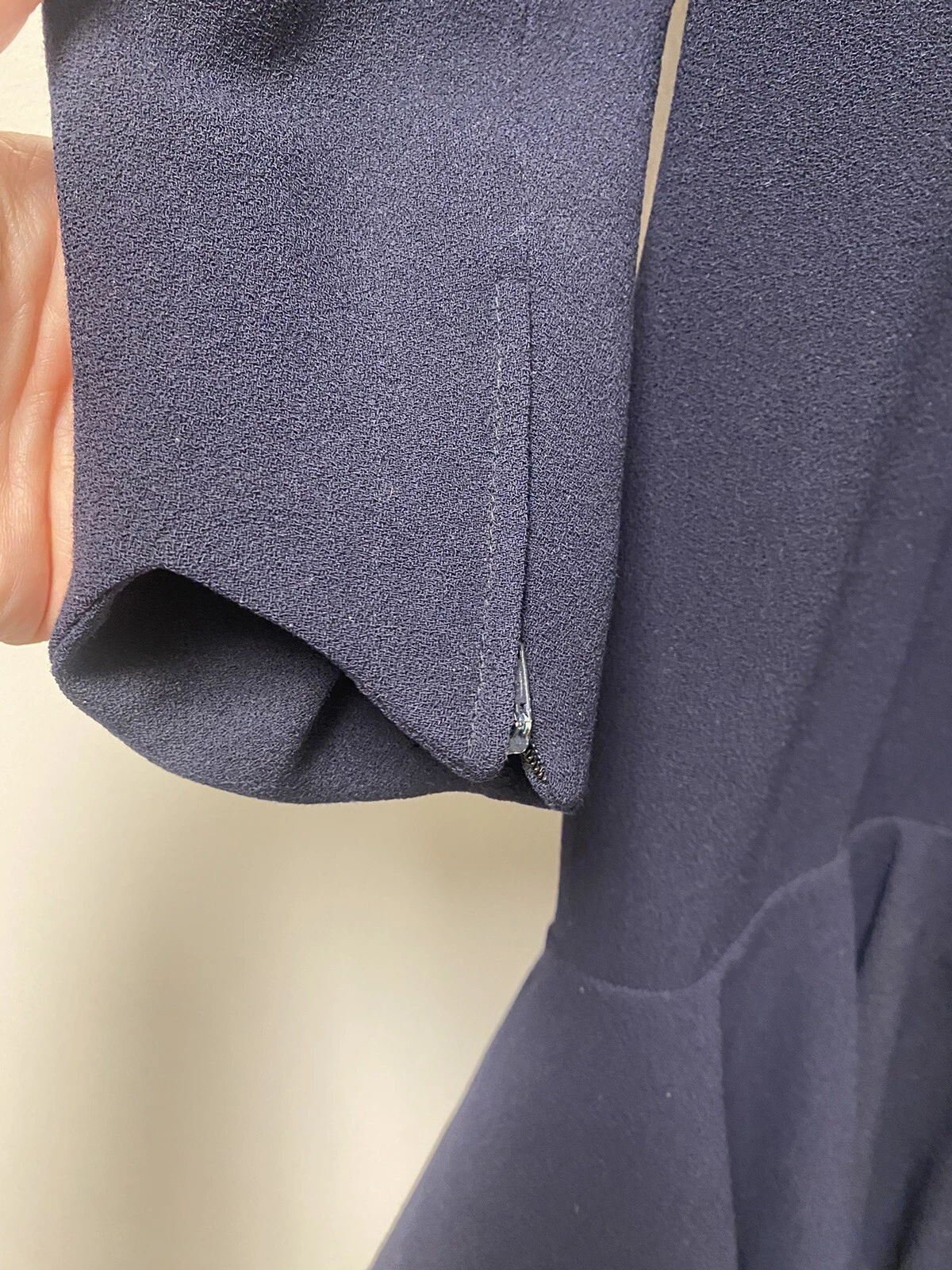 Abito Vintage Valentino Boutique Amen Wardy Navy MIDI Manica Lunga Taglia 8