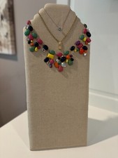 Jewelry Necklace Easel Burlap Display Stand  - NEW