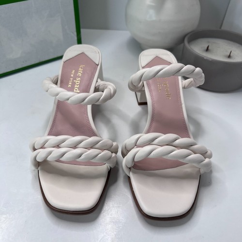 Kate Spade Nina Nappa Leather Slip On Rope Sandal Cream KG770 Women's US 8B NWB - Picture 5 of 11