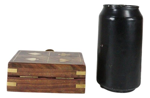 Gambling Poker Spade Heart Club Diamond Symbols Decorative Trinket Wooden Box - Bild 7 von 11