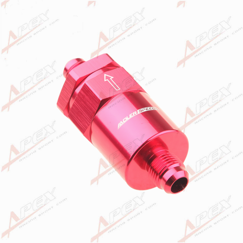 Billet Fuel Filter AN 6 AN6 -6an 30 Micron Filter Red Aluminum - Picture 2 of 6
