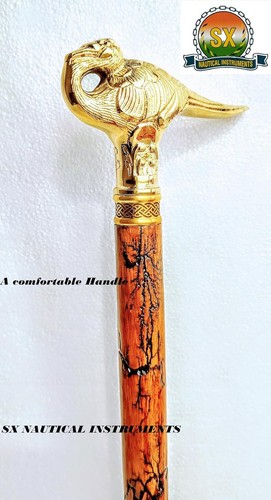 Nautical Solid Brass Swan Head Handle Stylish Wooden Walking Stick Cane Handmade - Picture 4 of 6