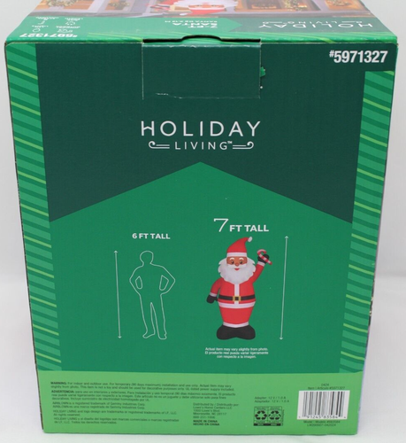 Holiday Living Christmas Inflatable Santa Black African Santa w Lights 7ft Tall - Picture 2 of 4