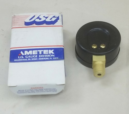 US Gauge 60# 60 PSI 2" Bottom-mount Pressure Gauge 1/4" NPT - NEW - Picture 2 of 3