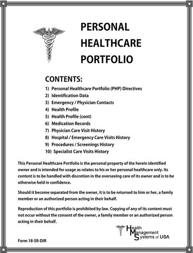 "PERSONAL HEALTHCARE PORTFOLIO" (PHP) Medical Journal Health Records Organizer - Picture 6 of 12