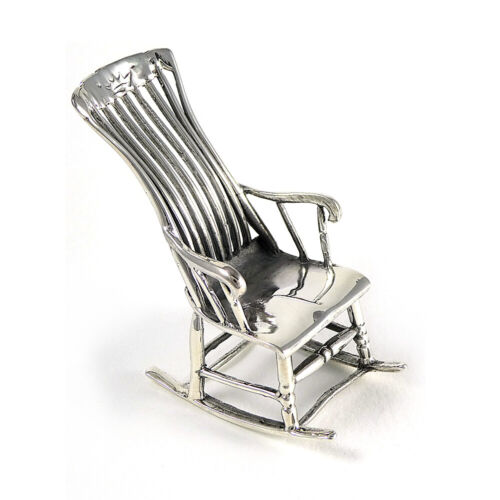 Schaukelstuhl Miniatur Sammlerstück Vintage 925 Sterling Silber Geschenke - Bild 5 von 8