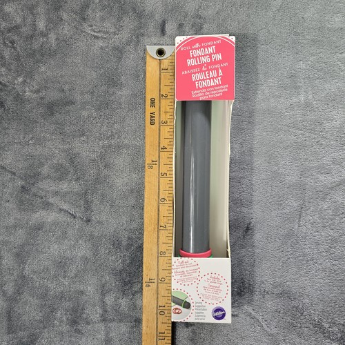 Wilton Fondant Rolling Pin 10 Inch Grey Nonstick Adjustable Packaged - Picture 6 of 6