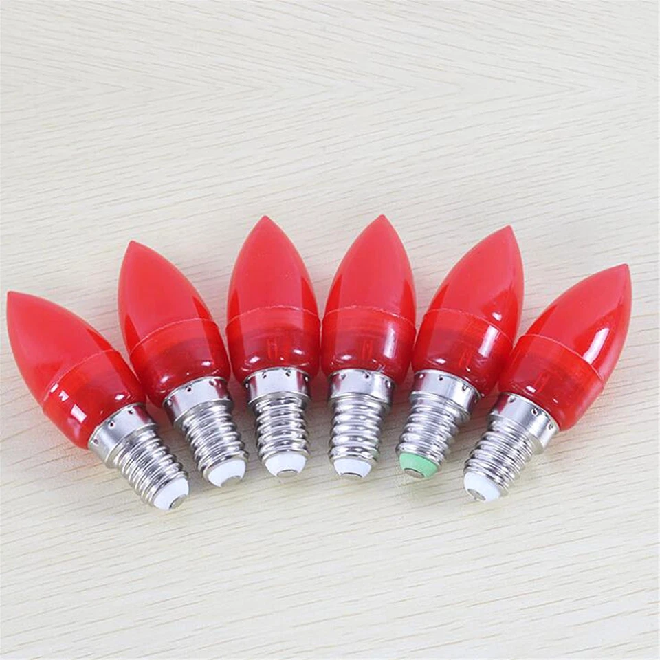 3/5pcs 0.5W E14 E12 LED Red Lotus Filament Candle Light Bulb Buddhist Supplies - Image 2 of 4
