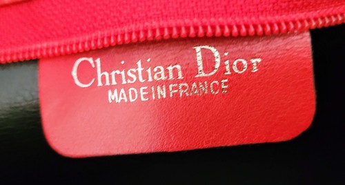 AUTH CHRISTIAN DIOR VINTAGE LEATHER COSMETIC BAG/POUCH/CLUTCH PREOWNED RED  - Picture 9 of 9