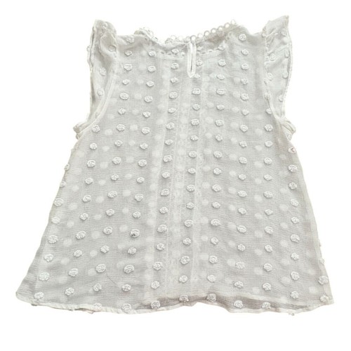 Mine Brand Sheer Polka Dot Mock Neck Blouse-Cream-L-GUC - Picture 6 of 7