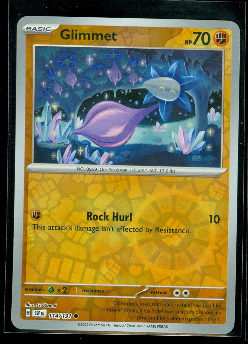 Pokemon GLIMMET 114/191 - Surging Sparks - Rev Holo - - MINT