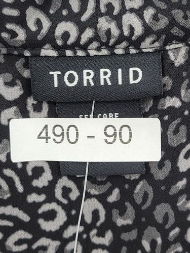 Blusa Popover Torrid Top Mujer Plus 3X Negra Gris Abstracta Artística Manga Larga - Imagen 10 de 10