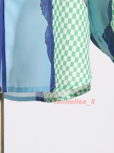 Mujeres Verano 2 piezas Nuevo Vintage Estampado Solapa Manga Larga Informal Camisa Pantalones Conjuntos - Imagen 17 de 25