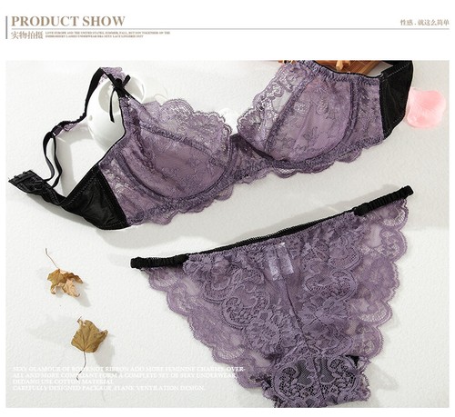 Sexy’s Women Bra Sets Embroidery Underwire Lace Bra Lingerie Bra And Panties Set - Picture 37 of 61