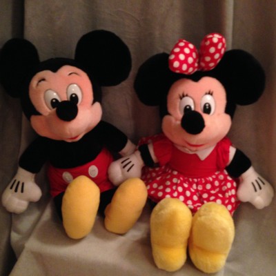 vintage mickey and minnie mouse stuffed animals