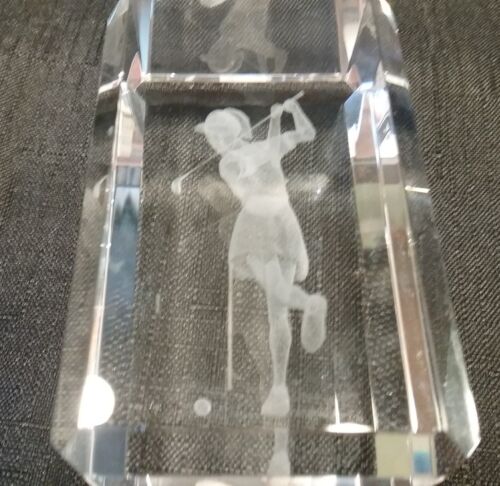 FIGURA DE SALIDA COLECCIONABLE DE CRISTAL LÁSER LÁSER 3D DAMA GOLFISTA - ¡GRAN REGALO! - Imagen 4 de 6