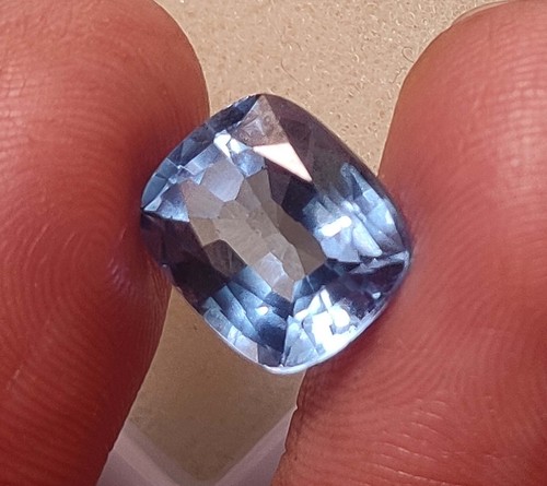 Natural 5.25Ct EGLCertified Brazilian Cushion Cut Ocean Blue Aquamarine Gemstone - Picture 3 of 9
