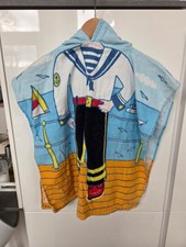 Ponczo kąpielowe dla dzieci z kapturem – motyw marynarza – plaża i basen