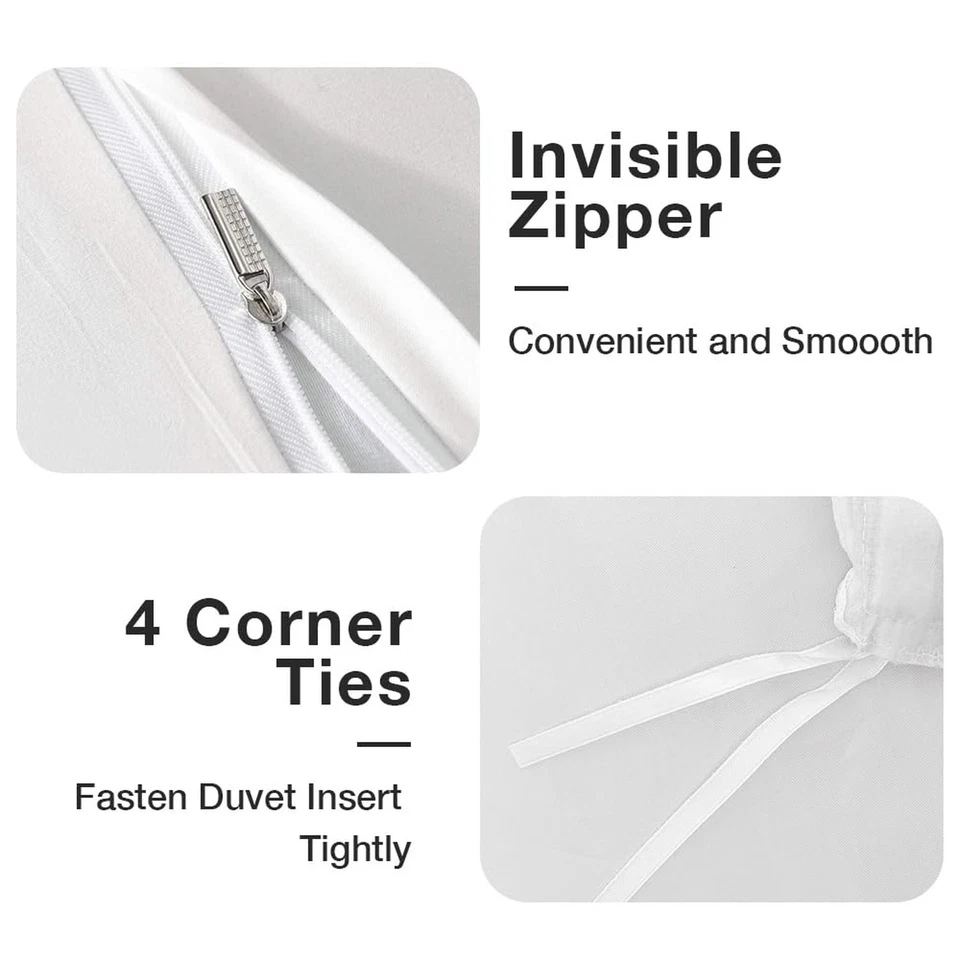 Funda nórdica de microfibra suave Vaulia tamaño king, ramas florales grises y blancas... Foto 3 de 4