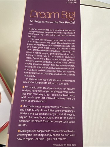 The Oprah Magazine - O's Guide to Discovering Your Best Life - Dream Big HARDCOV - Picture 2 of 6