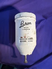 1930's Luron Dry Powder Soap Wall Mount Dispenser White Porcelain Enamel NO KEY