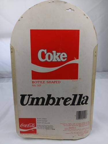 Ombrello a forma di bottiglia Coca Cola vintage NOS 1985 nuovo in confezione spedizione veloce!! - Foto 9 di 9