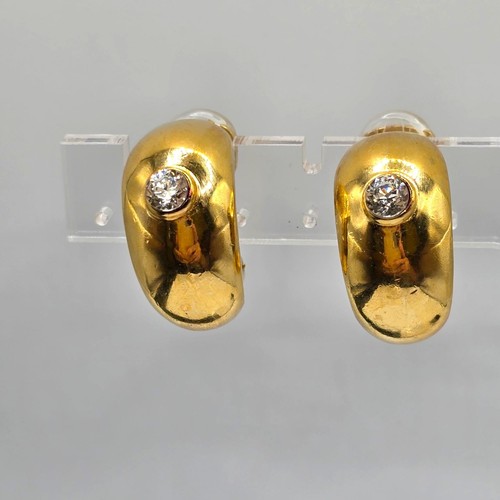 Christian Dior Chunky Hoop Earrings Clip On Single Clear Rhinestone Vtg READ - Picture 12 of 15