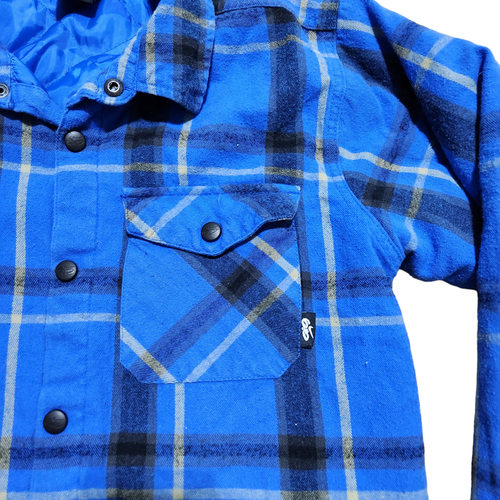 Nike 6.0 Button Up Shacket XL Blue Boys Plaid Skater Flannel Beach - Picture 8 of 20