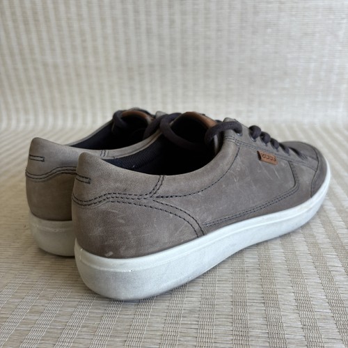 ECCO Soft 7 Leather Shoes Mens Size 9 Gray Lace Up Casual Comfort Sneakers - Picture 15 of 17