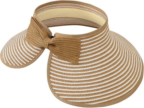 Sun Hats for Women Fashionable Womens Wide Brim Hat One Size, Mix Beige White - Picture 6 of 6