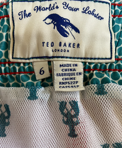 Ted Baker London Men's Swim Trunks US Size 2XL The World's Your Lobster TED Sz 6 - Picture 4 of 8