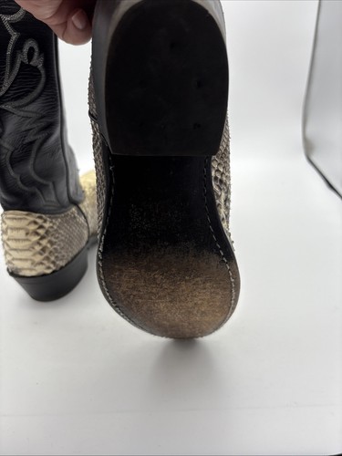 Larry Mahan Python Snakeskin Cowboy Boot 54236 LM3702 85D Made In Nocona, Texas - Picture 17 of 22
