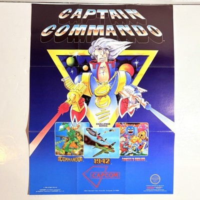 Captain Commando Poster Nintendo NES Video Game Insert Capcom Vintage!!!!!!
