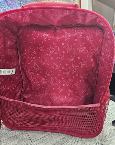 American Girl Puppenrucksack Trage rot beere rosa Glitzer Sterne mit Fenster - Bild 10 von 12
