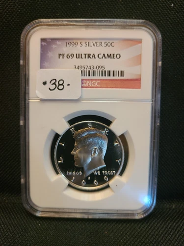 1999-S NGC PF 69 ULTRA CAMEO SILVER KENNEDY HALF DOLLAR PROOF *FLAG LABEL*