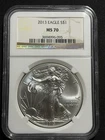 2013 $1 American Silver Eagle 1oz .999 Silver NGC MS70 - Brown Label