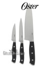 Oster 3 Pc Cutlery Set High Carbon Forged Stainless Steel Triple Riveted