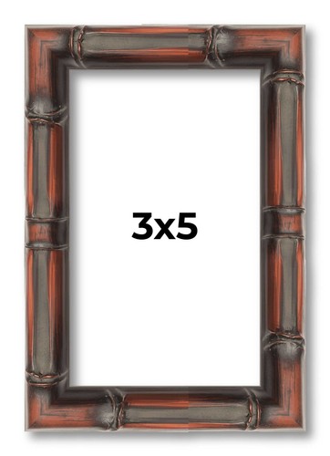 3x5 IN Frame Brown Bamboo with Dark Coffee/Walnut Finish | Solid Wood Picture Fr