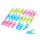 24Pcs Plastic Spring Clips for Laundry Beach Towel Clothes Pegs Random Color