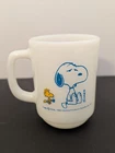 Vtg Snoopy Woodstock Coffee Break Anchor Hocking Fire King milk glass mug 1965