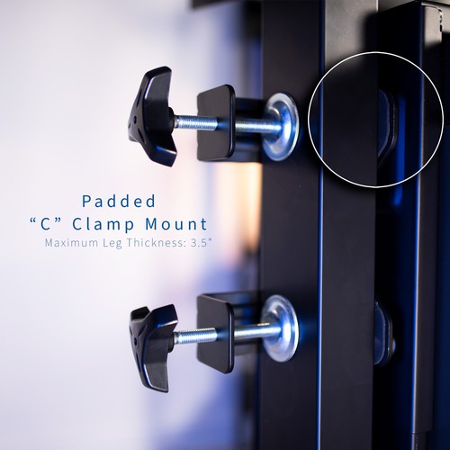 VIVO Steel Adjustable Clamp-on Desk Leg PC Mount, Computer Case CPU Holder - Afbeelding 6 van 8