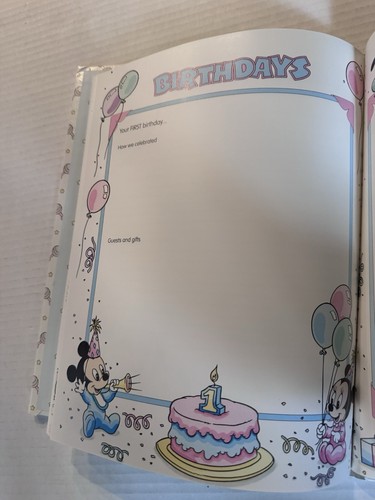 Disney Babies Baby Steps Topolino e Minnie Record Book Ricordi Vintage 1994 Nuovo - Foto 7 di 12