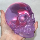 Purple Glass Crystal Skull Roughly 4" X 6"