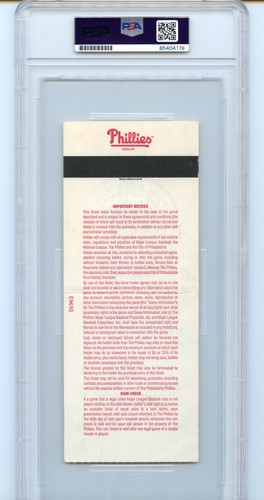 Chase Utley Signed Autograph MLB Debut Ticket Stub Phillies PSA /DNA USA 4/4/03 - Picture 2 of 2