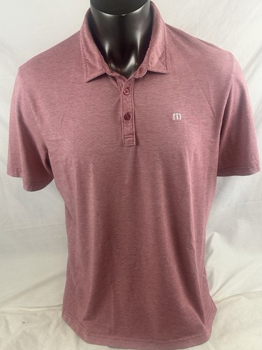 Travis Mathew Golf Polo Shirt Mens 2XL Performance Made In Peru Rose Red #1MM211 - Picture 4 of 24