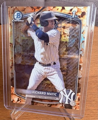 2025 Bowman Chrome Richard Matic SSP Popcorn Refractor Snack Pack Yankees - Bild 1 von 2